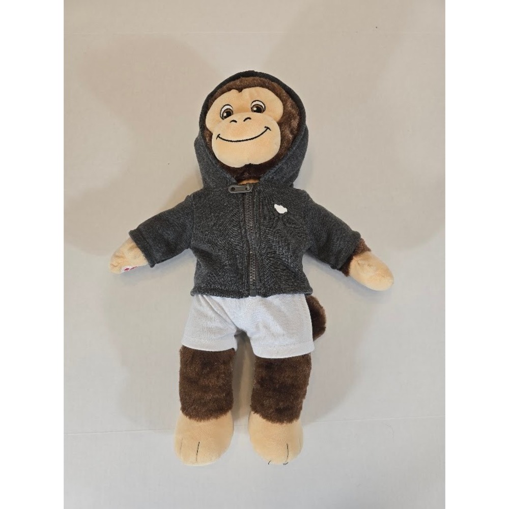 Build-A-Bear Monkey Plush with Hoodie & BearBoxer Shorts‎ Stuffed Animal Toy